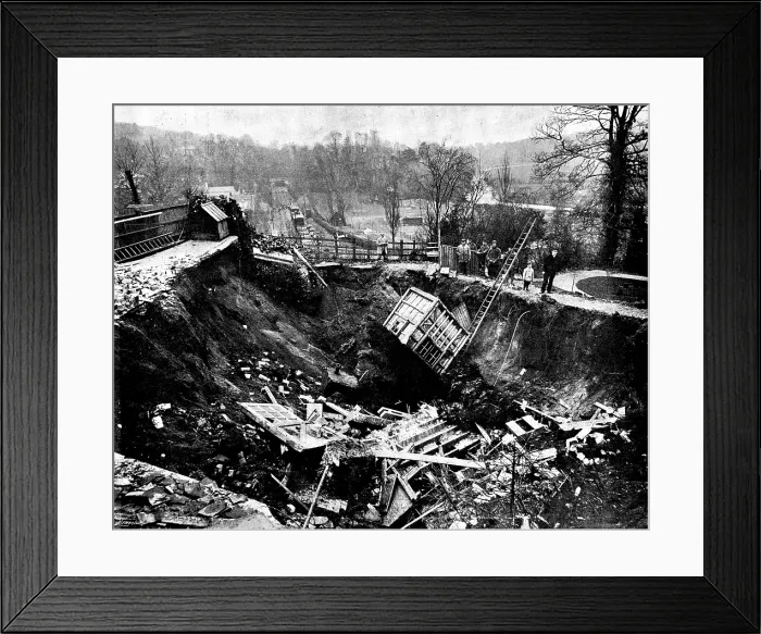 Framed Print : Subsidence of St. Catherine's Tunnel, Guildford, 1895. Creator: W. Shawcross. Subsidence of St. Catherine's Tunnel, Guildford, 1895. Creator: W. Shawcross Framed Print : Subsidence of St. Catherine's Tunnel, Guildford, 1895. Creator: W. Shawcross. Subsidence of St. Catherine's Tunnel, Guildford, 1895. Creator: W. Shawcross
