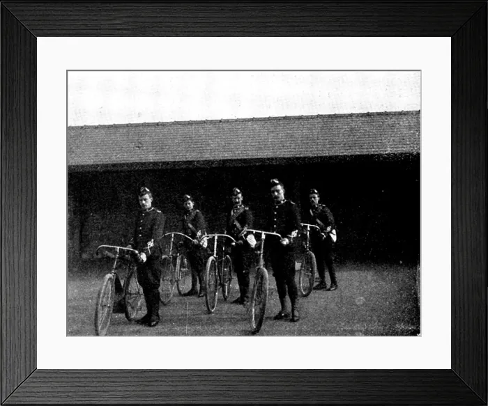 Framed Print : The Volunteer Manoeuvres at Brighton: Cyclist, 4th East Surrey Volunteers, 1895. Creator: Symmons & Thiele Framed Print : The Volunteer Manoeuvres at Brighton: Cyclist, 4th East Surrey Volunteers, 1895. Creator: Symmons & Thiele