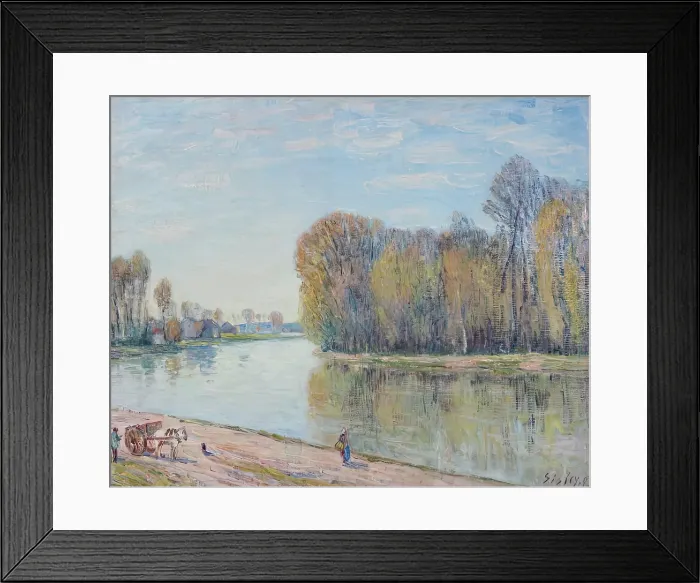 Framed Print : Les Bords du Loing, 1897. Creator: Alfred Sisley Framed Print : Les Bords du Loing, 1897. Creator: Alfred Sisley