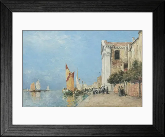 Framed Print : A Canal Scene, Venice, possibly 1890s. Creator: Archibald David Reid Framed Print : A Canal Scene, Venice, possibly 1890s. Creator: Archibald David Reid