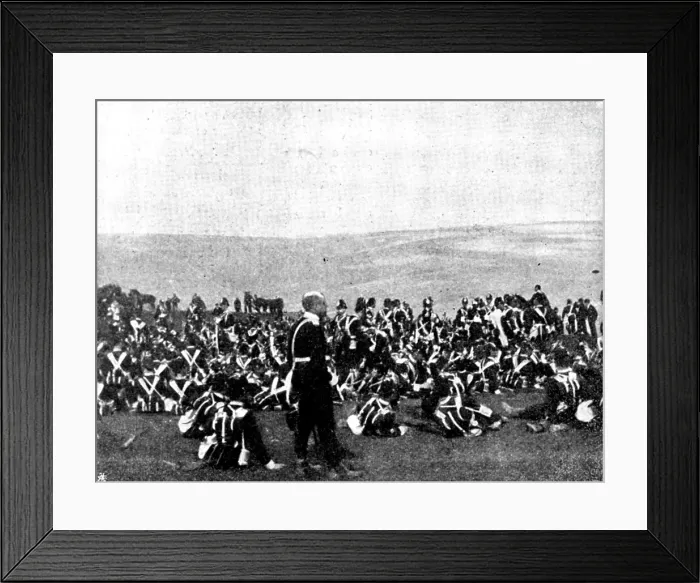 Framed Print : The Volunteer Manoeuvres at Brighton: Waiting for rations after the fight, 1895. Creator: Symmons & Thiele Framed Print : The Volunteer Manoeuvres at Brighton: Waiting for rations after the fight, 1895. Creator: Symmons & Thiele
