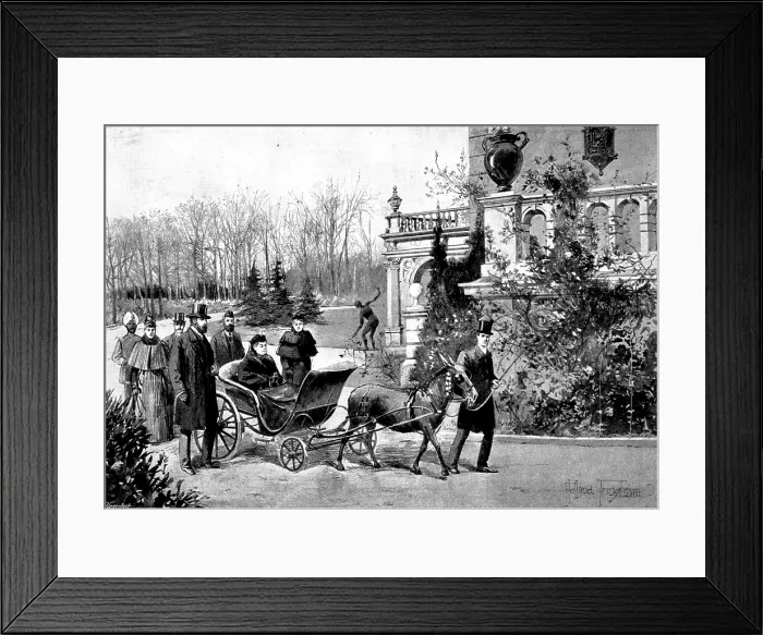 Framed Print : The Queen's Visit to...Friedrichshof: the Empress showing Her Majesty...the Castle grounds, 1895 Framed Print : The Queen's Visit to...Friedrichshof: the Empress showing Her Majesty...the Castle grounds, 1895