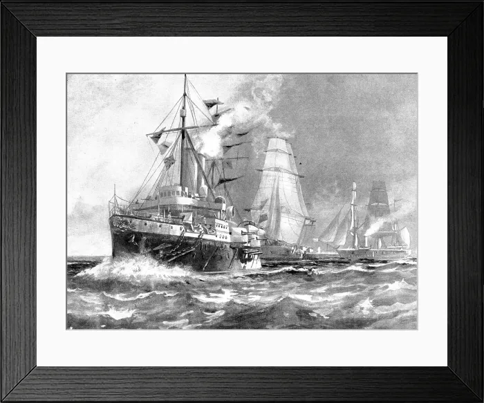 Framed Print : The Trouble in Nicaragua: Admiral Stephenson's Squadron at Corinto, 1895. Creator: Unknown. The Trouble in Nicaragua: Admiral Stephenson's Squadron at Corinto, 1895 Framed Print : The Trouble in Nicaragua: Admiral Stephenson's Squadron at Corinto, 1895. Creator: Unknown. The Trouble in Nicaragua: Admiral Stephenson's Squadron at Corinto, 1895