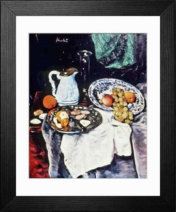 Framed Print : Still Life with White Jug, c1930. Creator: George Leslie Hunter Framed Print : Still Life with White Jug, c1930. Creator: George Leslie Hunter
