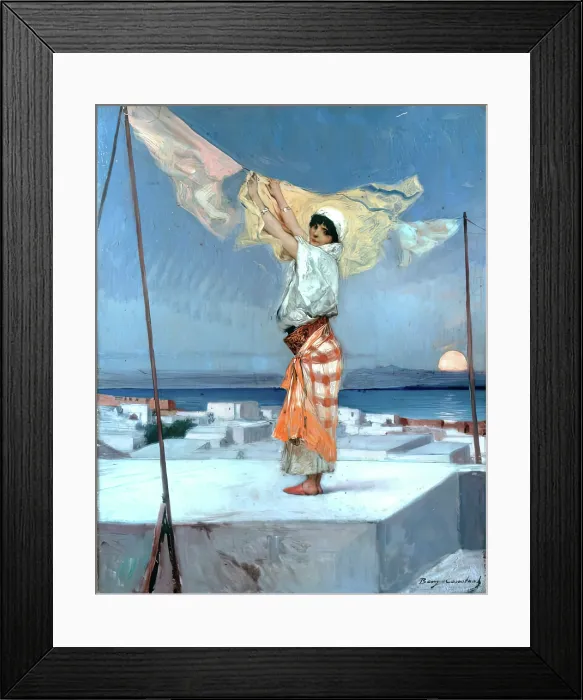 Framed Print : Drying Clothes, c1880. Creator: Jean Joseph Benjamin Constant Framed Print : Drying Clothes, c1880. Creator: Jean Joseph Benjamin Constant