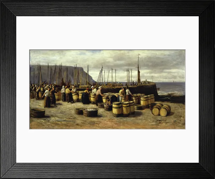 Framed Print : The Herring Harvest, c1873. Creator: Archibald David Reid Framed Print : The Herring Harvest, c1873. Creator: Archibald David Reid
