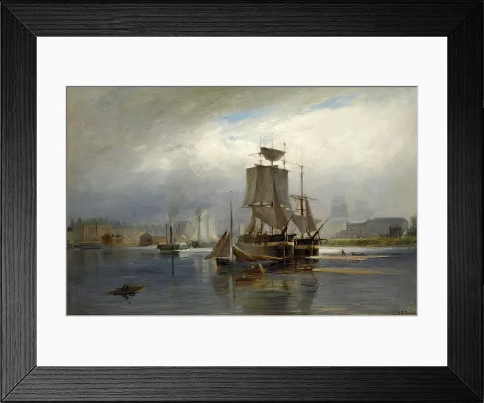 Framed Print : Entrance to Aberdeen Harbour - the Upper Dock, c1880s. Creator: George Russell Gowans Framed Print : Entrance to Aberdeen Harbour - the Upper Dock, c1880s. Creator: George Russell Gowans