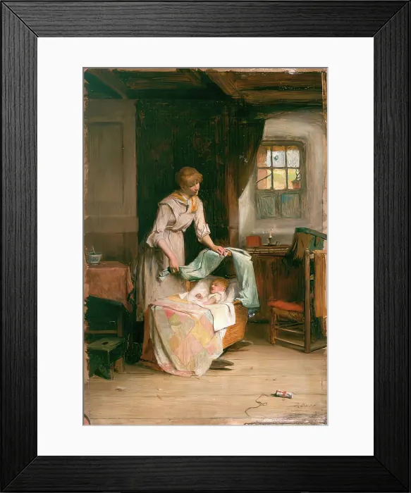 Framed Print : A Happy Home, 1875-1899. Creator: John Burr Framed Print : A Happy Home, 1875-1899. Creator: John Burr