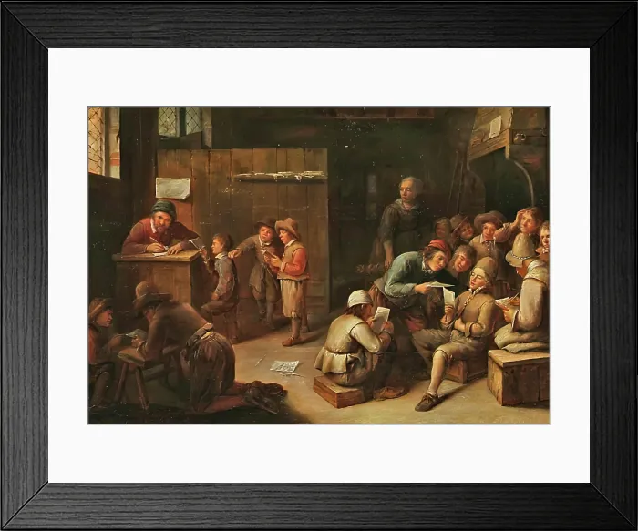 Framed Print : A School Interior, c1630-1660. Creator: Joos van Craesbeeck