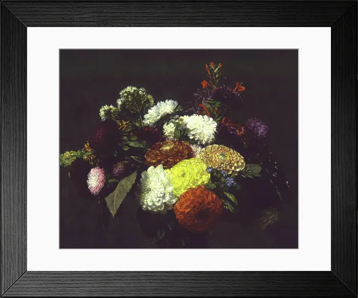 Framed Print : Dahlias, 1873. Creator: Henri Fantin-Latour Framed Print : Dahlias, 1873. Creator: Henri Fantin-Latour