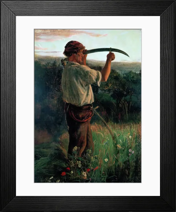 Framed Print : The Mower, c1865. Creator: Arthur Hughes Framed Print : The Mower, c1865. Creator: Arthur Hughes