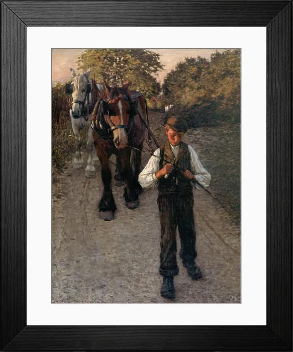 Framed Print : The Plough Boy, ex. 1900. Creator: Henry Herbert la Thangue Framed Print : The Plough Boy, ex. 1900. Creator: Henry Herbert la Thangue