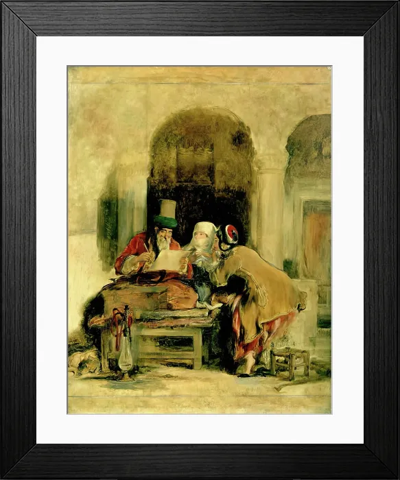 Framed Print : The Turkish Letter Writer, 1840. Creator: David Wilkie Framed Print : The Turkish Letter Writer, 1840. Creator: David Wilkie