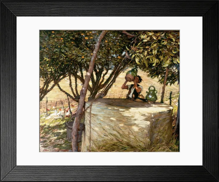 Framed Print : At The Well, c1880-1920. Creator: Henry Herbert la Thangue Framed Print : At The Well, c1880-1920. Creator: Henry Herbert la Thangue