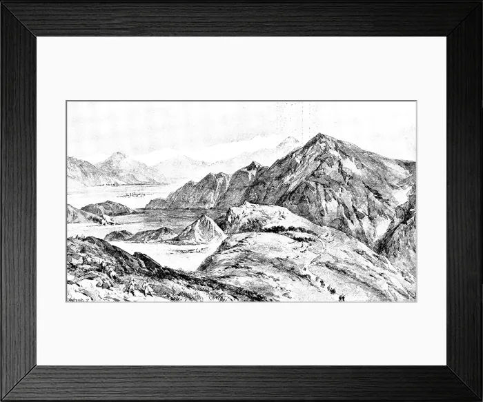Framed Print : The Chitral Expedition: view of the Malakand Pass...Swat Valley and river in the distance, 1895. Creator: Carl Hentschel Framed Print : The Chitral Expedition: view of the Malakand Pass...Swat Valley and river in the distance, 1895. Creator: Carl Hentschel