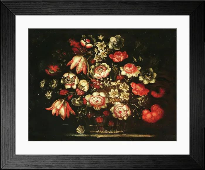 Framed Print : Flower Piece, 17th Century. Creator: Unknown Framed Print : Flower Piece, 17th Century. Creator: Unknown