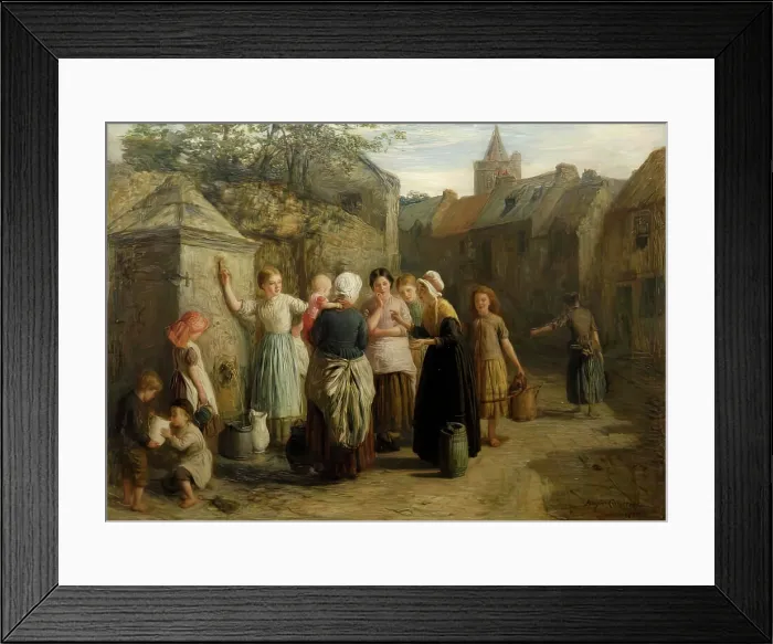 Framed Print : The Village Well, 1871. Creator: Hugh Cameron Framed Print : The Village Well, 1871. Creator: Hugh Cameron