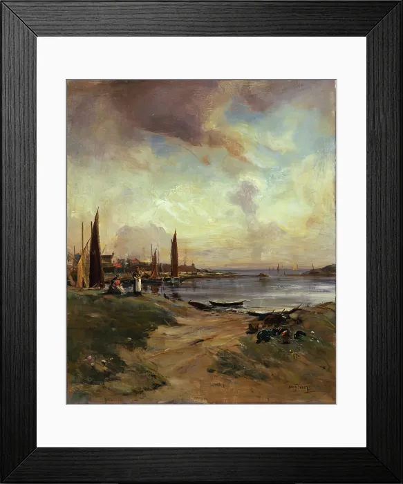 Framed Print : A Summer Day, Lossiemouth, 1900-1924. Creator: David West Framed Print : A Summer Day, Lossiemouth, 1900-1924. Creator: David West