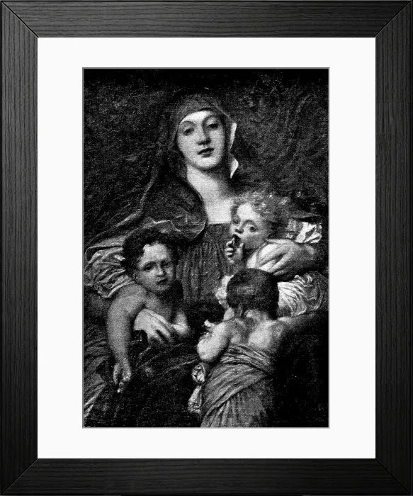 Framed Print : Pictures from the New Gallery: Charity - G. F. Watts, 1895. Creator: George Meisenbach Framed Print : Pictures from the New Gallery: Charity - G. F. Watts, 1895. Creator: George Meisenbach