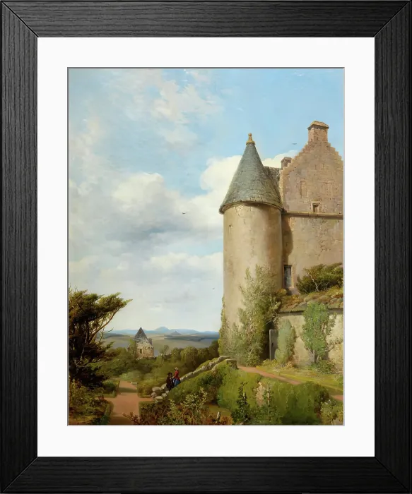 Framed Print : On the Terrace, Barra Castle, Aberdeenshire, 1854. Creator: James Cassie Framed Print : On the Terrace, Barra Castle, Aberdeenshire, 1854. Creator: James Cassie