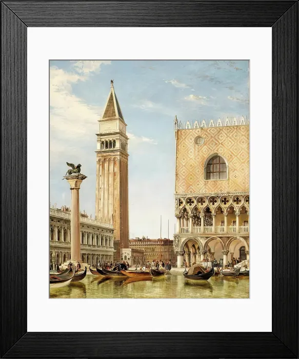 Framed Print : The Piazzetta, Venice, 1860. Creator: Edward William Cooke Framed Print : The Piazzetta, Venice, 1860. Creator: Edward William Cooke
