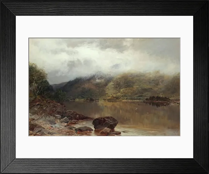 Framed Print : Morning - Mist Clearing off the Hills, 1876. Creator: James Docharty Framed Print : Morning - Mist Clearing off the Hills, 1876. Creator: James Docharty