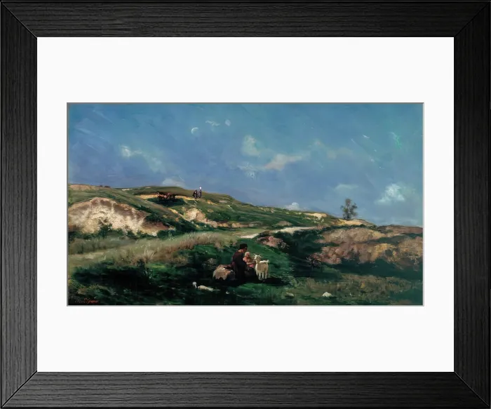 Framed Print : The Shepherdess, c1860s-70s. Creator: Stanislas Lepine Framed Print : The Shepherdess, c1860s-70s. Creator: Stanislas Lepine