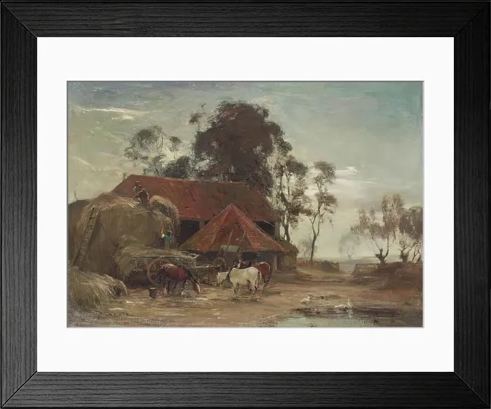 Framed Print : Evening - Building the Stack, c1870-1920. Creator: James Lawton Wingate Framed Print : Evening - Building the Stack, c1870-1920. Creator: James Lawton Wingate