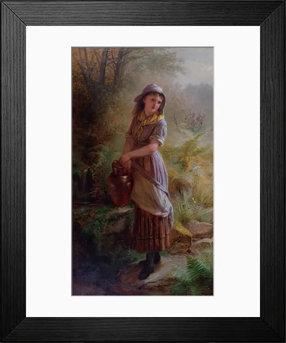 Framed Print : Girl at Well, c1886. Creator: Jane Maria Bowkett Framed Print : Girl at Well, c1886. Creator: Jane Maria Bowkett