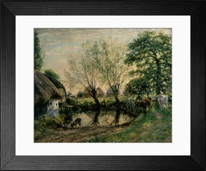Framed Print : The Back of the Farm - Evening, 1900-1923. Creator: Mark Fisher Framed Print : The Back of the Farm - Evening, 1900-1923. Creator: Mark Fisher