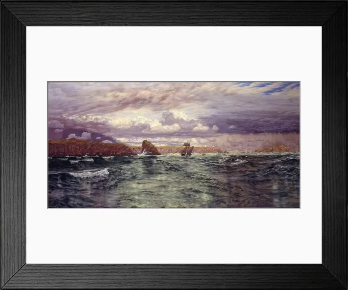 Framed Print : The Isles of Skomer and Skokholm, just outside Milford Haven, 1891. Creator: John Brett Framed Print : The Isles of Skomer and Skokholm, just outside Milford Haven, 1891. Creator: John Brett