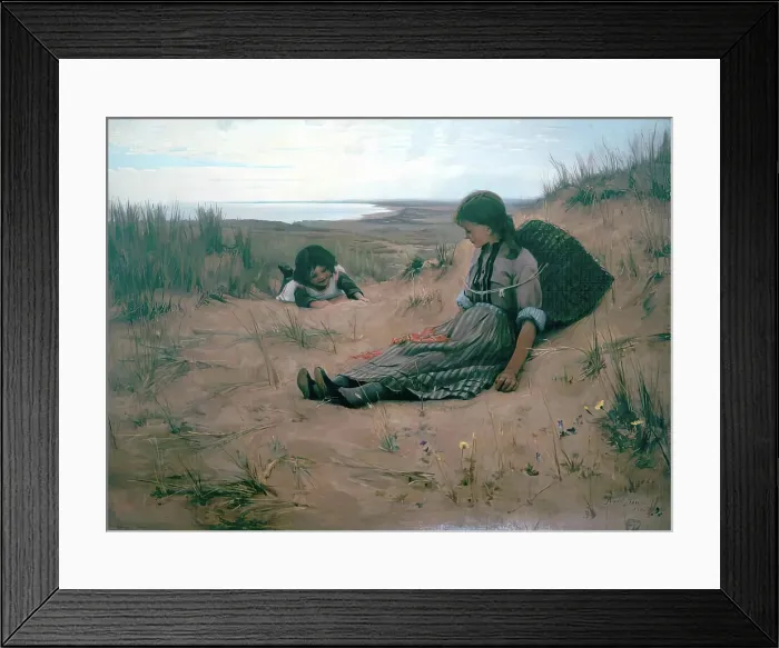 Framed Print : Idling on the Sands, Forvie, 1882. Creator: Alexander Mann Framed Print : Idling on the Sands, Forvie, 1882. Creator: Alexander Mann