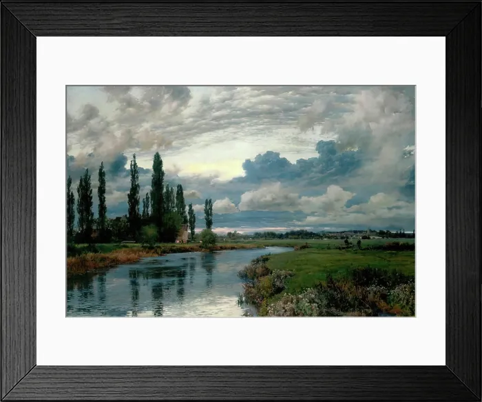 Framed Print : Poplars in the Thames Valley, c1870-1910. Creator: Alfred William Parsons Framed Print : Poplars in the Thames Valley, c1870-1910. Creator: Alfred William Parsons