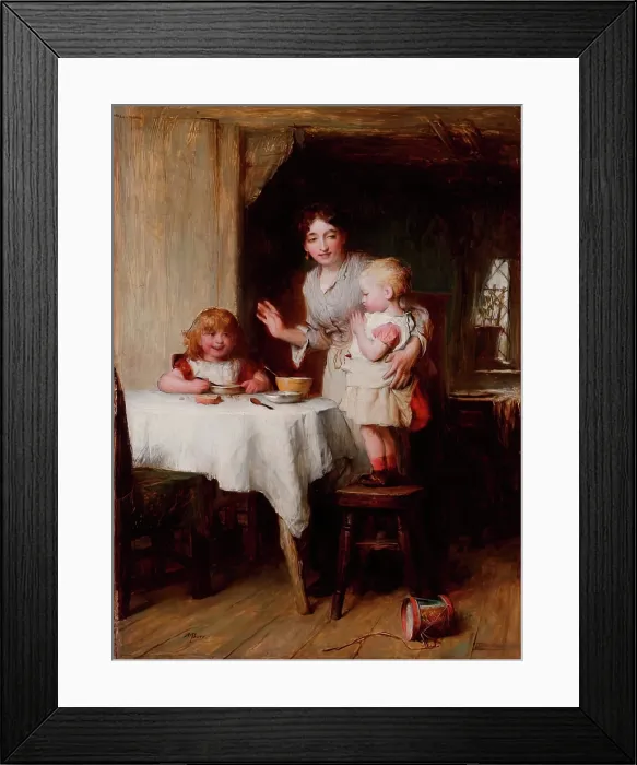 Framed Print : Saying Grace, 1875-1899. Creator: Alexander Hohenlohe Burr Framed Print : Saying Grace, 1875-1899. Creator: Alexander Hohenlohe Burr