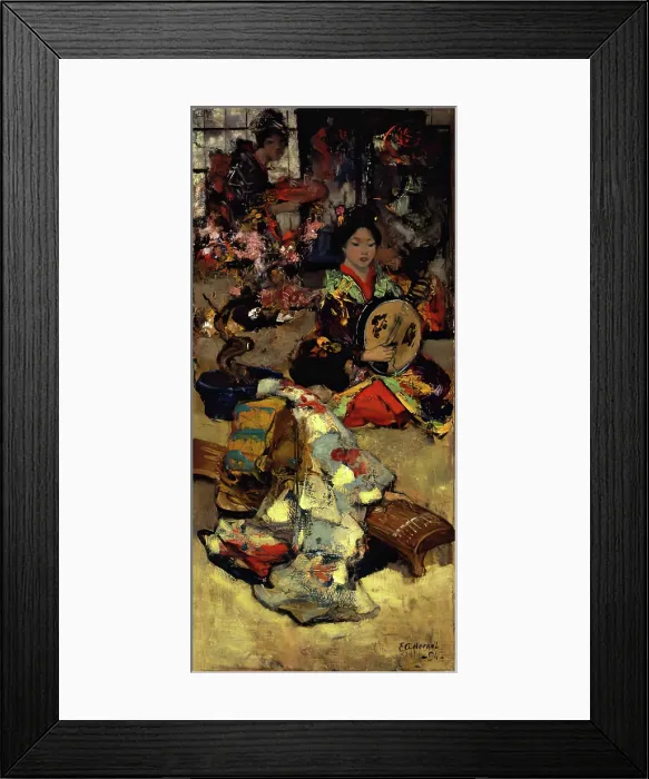Framed Print : A Music Party, 1894. Creator: Edward Atkinson Hornel Framed Print : A Music Party, 1894. Creator: Edward Atkinson Hornel