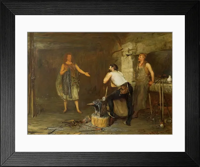 Framed Print : Scene in The Hal of the Wynd's Smithy (The Fair Maid of Perth), 1875. Creator: John Pettie. Scene in The Hal of the Wynd's Smithy (The Fair Maid of Perth), 1875 Framed Print : Scene in The Hal of the Wynd's Smithy (The Fair Maid of Perth), 1875. Creator: John Pettie. Scene in The Hal of the Wynd's Smithy (The Fair Maid of Perth), 1875