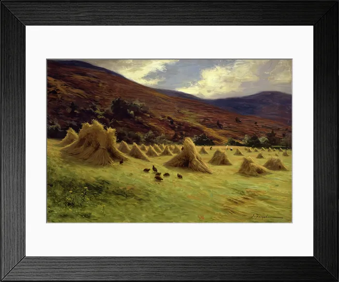 Framed Print : Harvesting, Forest of Birse, c1900. Creator: Joseph Farquharson Framed Print : Harvesting, Forest of Birse, c1900. Creator: Joseph Farquharson