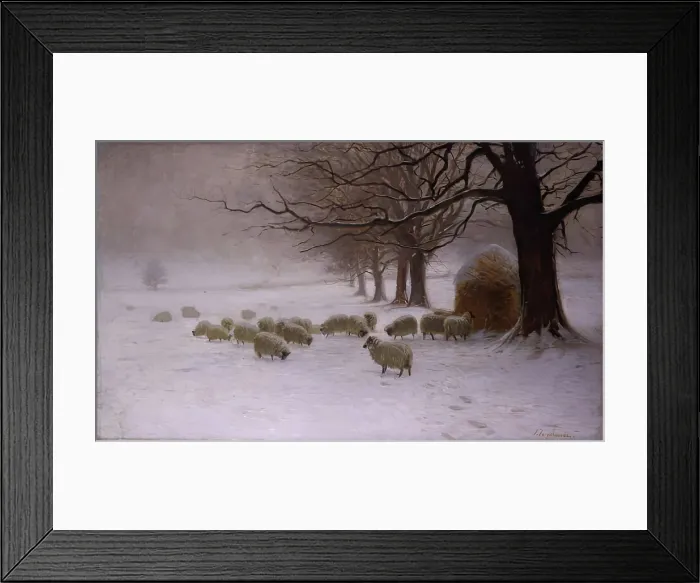 Framed Print : Sheep in a Snowstorm, 1892 - 1893. Creator: Joseph Farquharson Framed Print : Sheep in a Snowstorm, 1892 - 1893. Creator: Joseph Farquharson