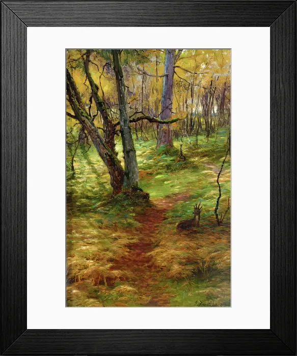 Framed Print : Woodland Scene, c1900s. Creator: Joseph Farquharson Framed Print : Woodland Scene, c1900s. Creator: Joseph Farquharson