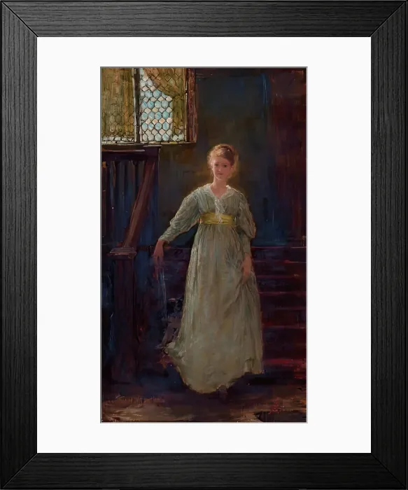 Framed Print : On the Staircase, c1884-1949. Creator: George Denholm Armour Framed Print : On the Staircase, c1884-1949. Creator: George Denholm Armour