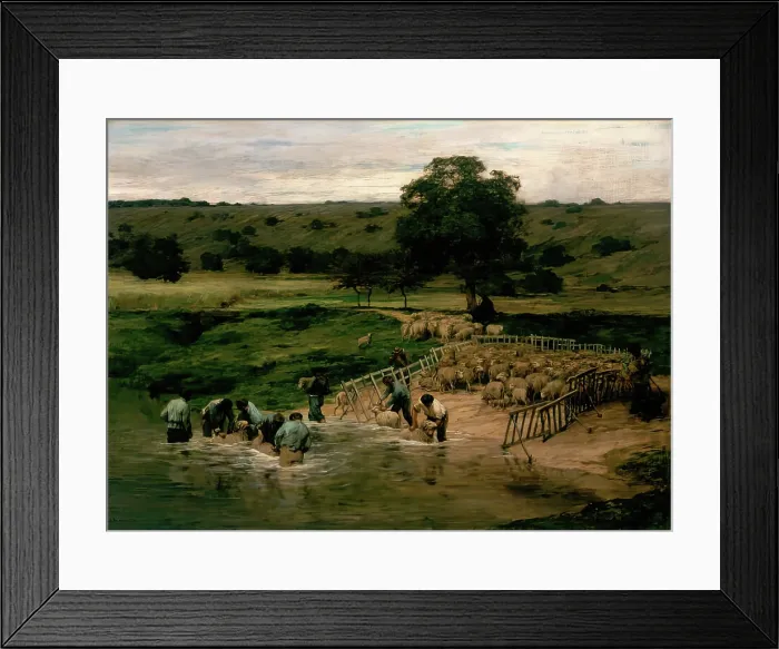 Framed Print : Le Lavage des Moutons, Exhib. 1876. Creator: Leon-Augustin Lhermitte Framed Print : Le Lavage des Moutons, Exhib. 1876. Creator: Leon-Augustin Lhermitte