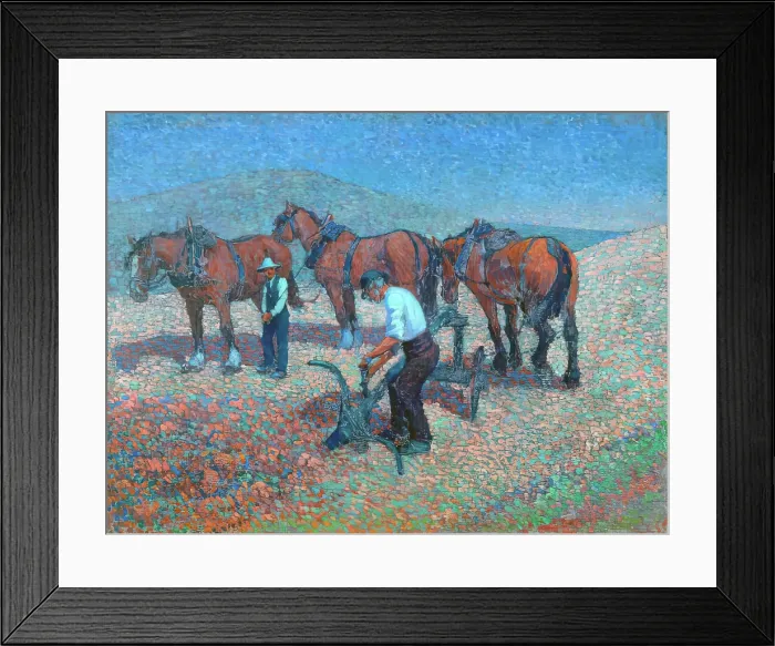 Framed Print : Ploughing on the Downs, c1907. Creator: Robert Polhill Bevan Framed Print : Ploughing on the Downs, c1907. Creator: Robert Polhill Bevan