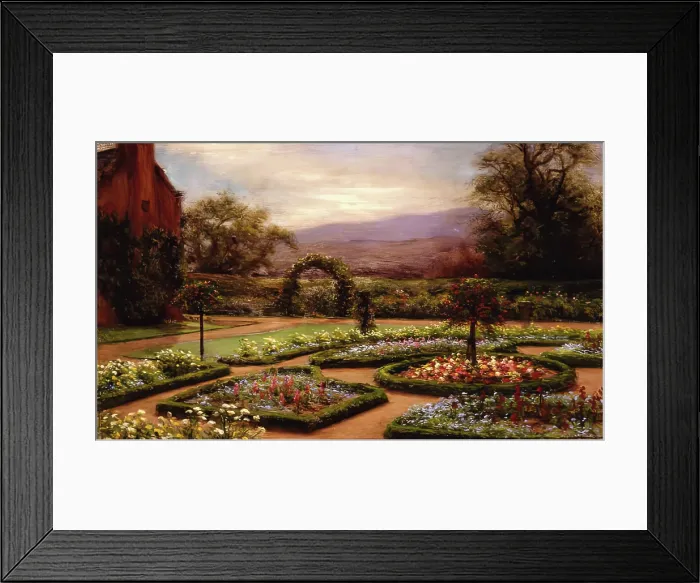 Framed Print : The Garden at Finzean, c 1920s. Creator: Joseph Farquharson Framed Print : The Garden at Finzean, c 1920s. Creator: Joseph Farquharson