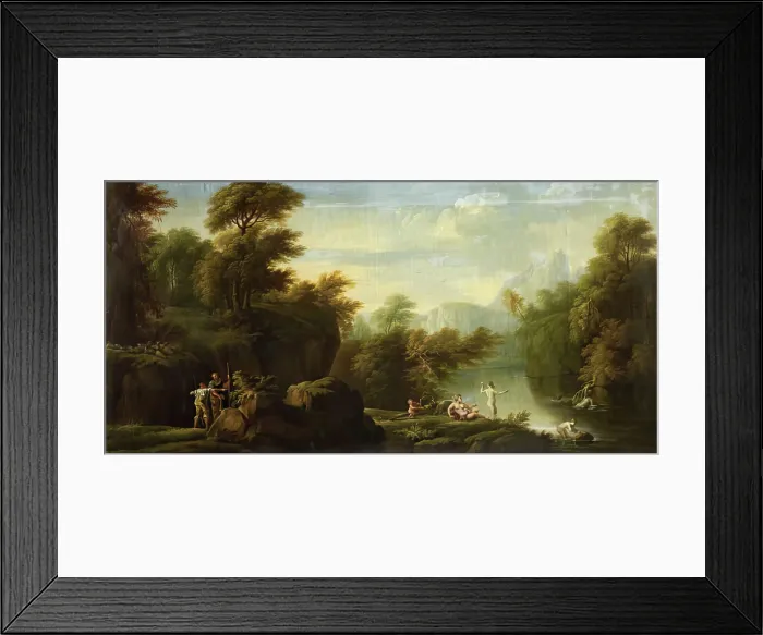 Framed Print : A Classical Landscape, 1736. Creator: James Norie Framed Print : A Classical Landscape, 1736. Creator: James Norie