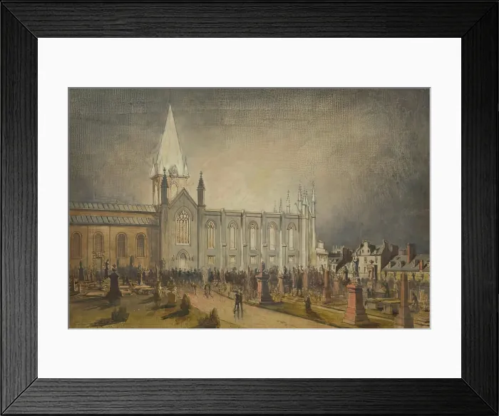 Framed Print : Fire in St Nicholas Kirk, c1874. Creator: Unknown Framed Print : Fire in St Nicholas Kirk, c1874. Creator: Unknown