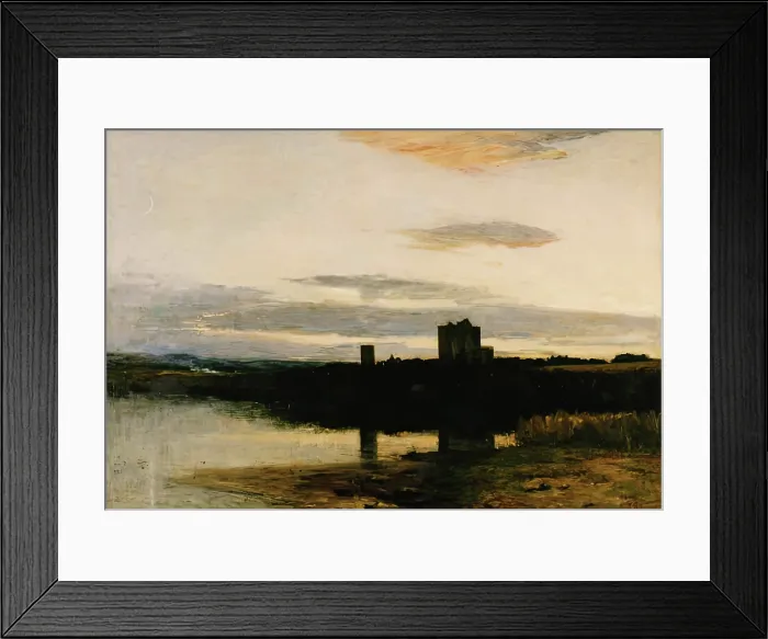 Framed Print : Spynie Castle and Loch, 1866. Creator: George Reid Framed Print : Spynie Castle and Loch, 1866. Creator: George Reid