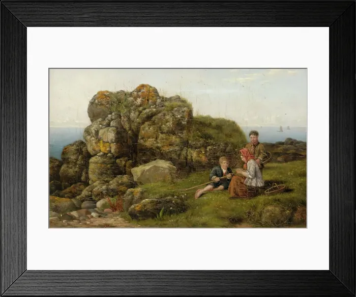 Framed Print : On the Coast near Bervie, 1862. Creator: George Reid