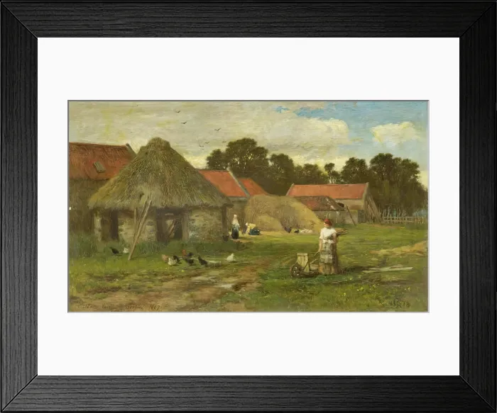 Framed Print : Old Farmyard near Stirling, 1868. Creator: George Reid Framed Print : Old Farmyard near Stirling, 1868. Creator: George Reid