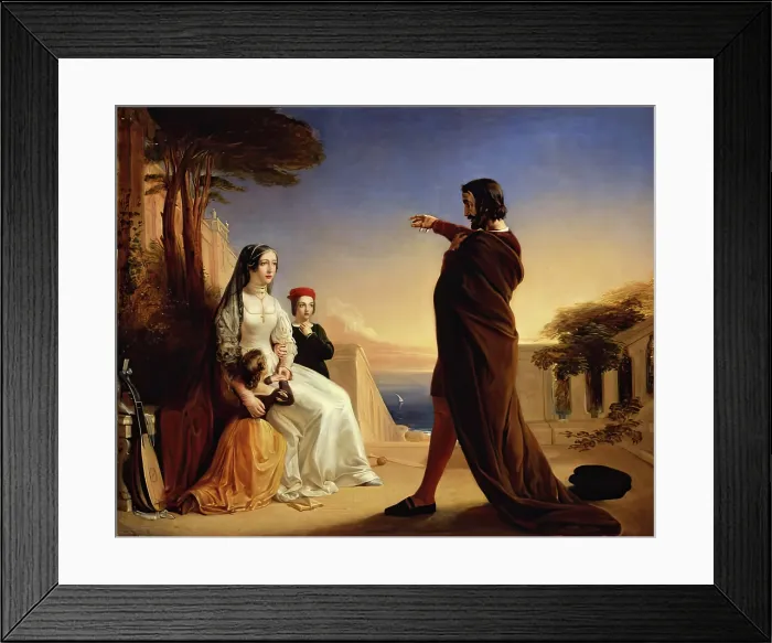 Framed Print : Tasso in Disguise Relating his Persecutions to his Sister, c1840. Creator: John Phillip Framed Print : Tasso in Disguise Relating his Persecutions to his Sister, c1840. Creator: John Phillip