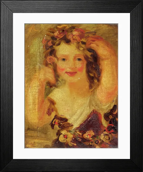 Framed Print : Sketch of a Young Girl (probably Miss Hobbs), c1840s. Creator: John Phillip Framed Print : Sketch of a Young Girl (probably Miss Hobbs), c1840s. Creator: John Phillip